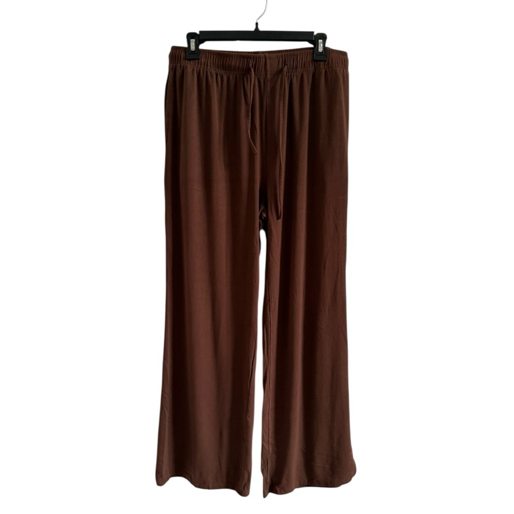 Women's 2 Piece Outfit Lounge Sets Long Sleeve Top Wide Leg Pants Casual Sz L - Picture 6 of 17